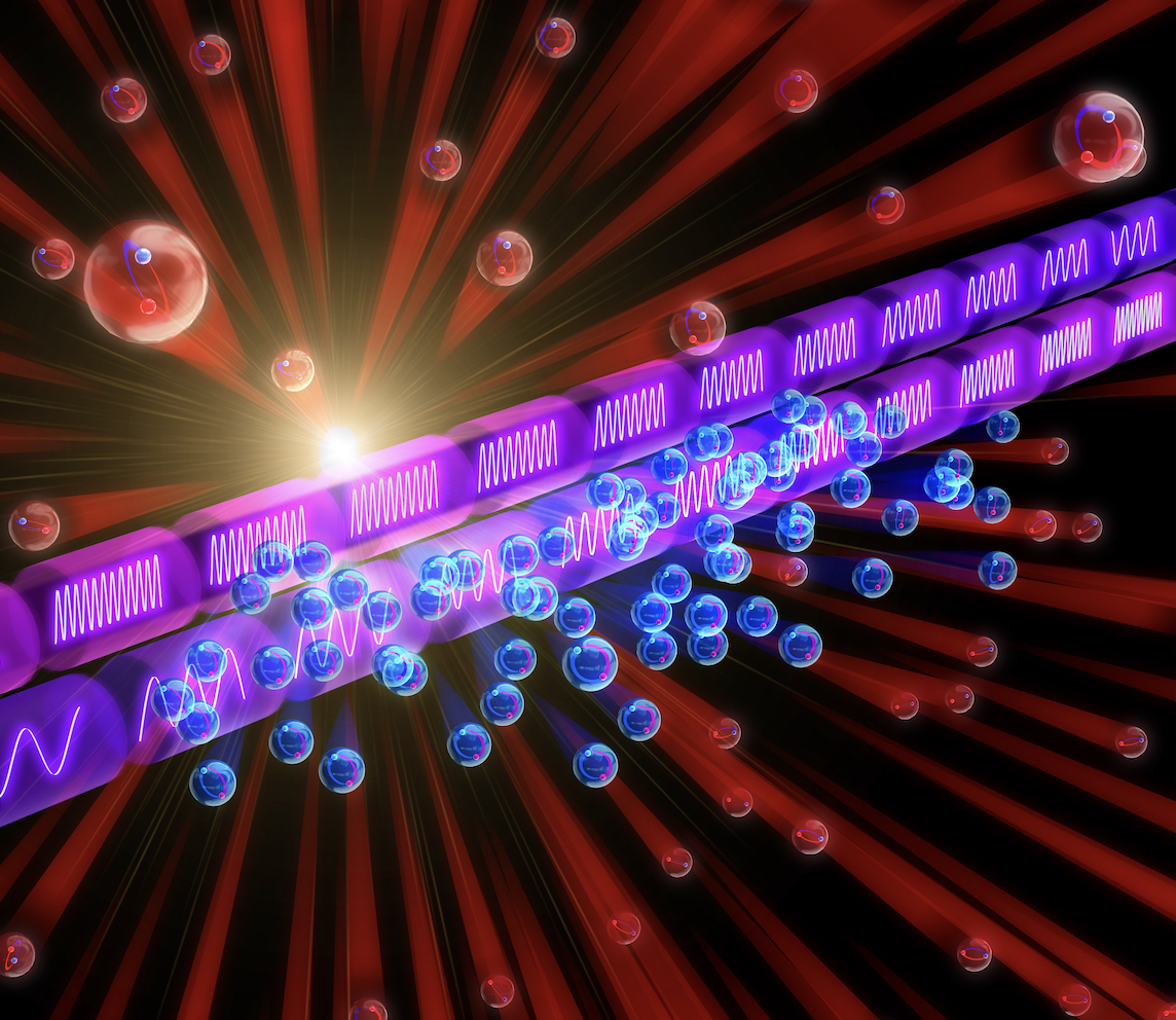 Colored orbs on a dark background.